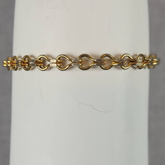 Vintage Accessocraft N.Y.C Goldtone Chain Link Bracelet Hinged Clasp - Picture 4 of 8